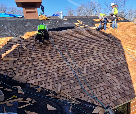 Shake Roofing Installation In Progress Photo